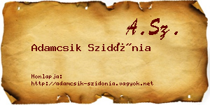 Adamcsik Szidónia névjegykártya
